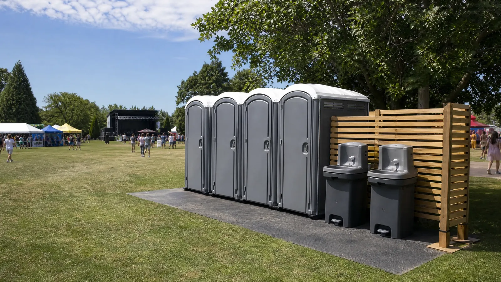 Accessible portable restrooms for inclusive planning portable sanitation setup